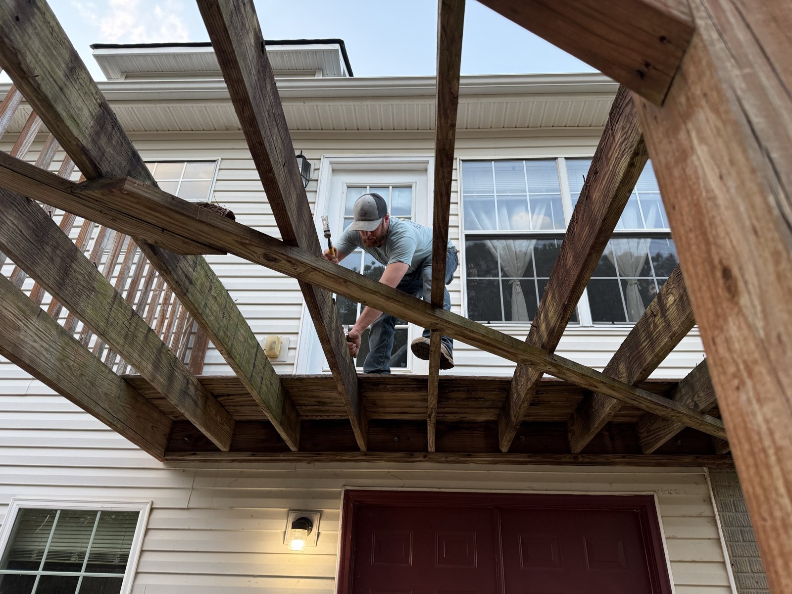 Wright Way Services owner building a custom patio cover